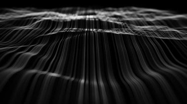 Soyut Organik Ağ Ağı, Fx Dalgalanan Arkaplan Döngüsü / 4k soyut bir fraktal organik arkaplan, ağ yüzeyi ve parçacık çizgileri dalgalanması ve kusursuz döngü