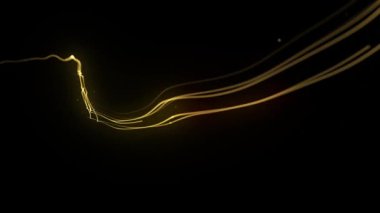 Soyut Parlayan 3d Işık Vuruşları / Soyut döngülü bir duvar kağıdı arka planının 4k animasyonu parlayan 3d ışık vuruşlarının alan derinliği ve takip eden hareket yolu yörüngesi