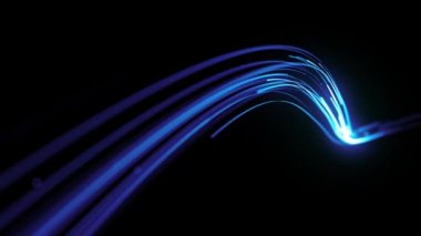 Soyut Parlayan 3d Işık Vuruşları / Soyut döngülü bir duvar kağıdı arka planının 4k animasyonu parlayan 3d ışık vuruşlarının alan derinliği ve takip eden hareket yolu yörüngesi