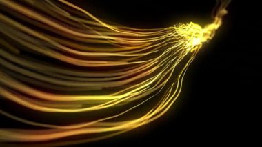 Soyut Parlayan 3d Işık Vuruşları / Soyut döngülü bir duvar kağıdı arka planının 4k animasyonu parlayan 3d ışık vuruşlarının alan derinliği ve takip eden hareket yolu yörüngesi