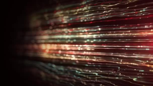 Abstract Glowing Light Strings Background Looping Depth Field Animation Abstract — Stock Video