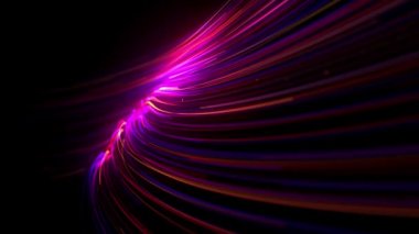 Soyut Parlayan 3d Işık Vuruşları / Soyut döngülü bir duvar kağıdı arka planının 4k animasyonu parlayan 3d ışık vuruşlarının alan derinliği ve takip eden hareket yolu yörüngesi