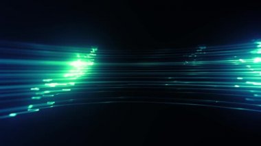 Soyut Yavaş Hareket Dönen İplikler Parçacıkları Soyut bir duvar kağıdı teknolojisi arka planının 4k / 4k animasyonu Girdap ve spiral hız neon parlayan parçacıklar parçacıklar