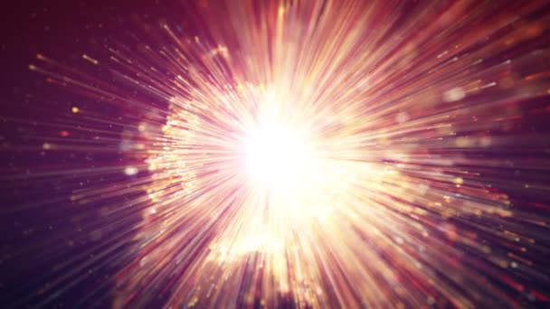 带分形粒子闪光和场深度的抽象冲击波爆炸背景回路的冲击波爆炸背景Fx环 4K动画 — 图库视频影像