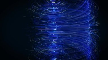 Soyut Silindir ile Parçacık Çizgileri Akan Arkaplan Döngüsü / 4k Soyut duvar kağıdı teknolojisi animasyonu Silindir hız parçacıkları vuruş modelleri ve dikişsiz döngü derinliği