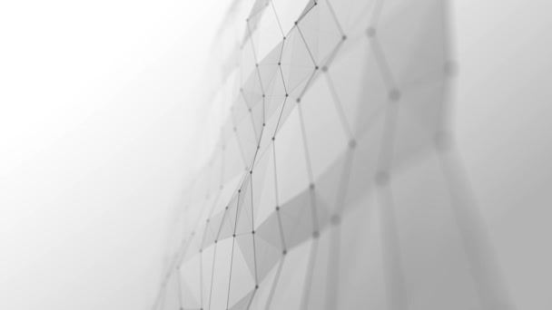 Plexus Digital Technology背景ネットワークデジタルデータの概念と通信のためのプレキシスラインとドットを移動する抽象技術の壁紙の背景ループ 4Kアニメーションフィールドの深さとシームレスなループ — ストック動画