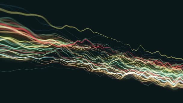 Аннотация Slow Motion Swirling Strings Частицы Фон Петля Анимация Абстрактной — стоковое видео