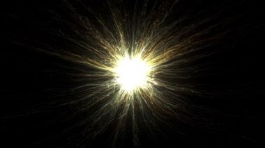 Soyut Yavaş Hareket Şok Dalgası Patlama Arkaplanı / Soyut bir hockwave patlama arka planının fraktal parçacıklar ve türbülans dalgaları pürüzsüz döngüsü ile yavaş çekimde canlandırması