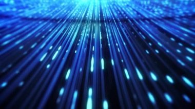 Soyut 3d Dijital Yüksek Teknoloji Arkaplan Döngüsü / 4k soyut bir 3d teknoloji arka planının çizgiler ve noktalar bilgisel döngü kayması