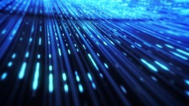 Soyut 3d Dijital Yüksek Teknoloji Arkaplan Döngüsü / 4k soyut bir 3d teknoloji arka planının çizgiler ve noktalar bilgisel döngü kayması