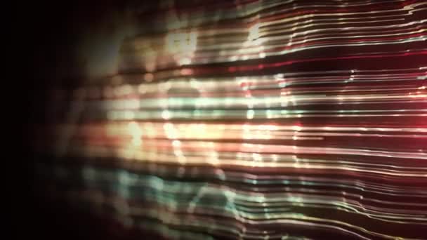 String Cahaya Glowing Abstrak Latar Belakang Looping Dengan Kedalaman Bidang — Stok Video