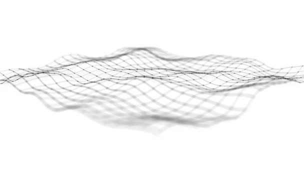 네트워크 Mesh Waving Background Loop 애니메이션의 프랙탈 선흔들기 바다없는 — 비디오