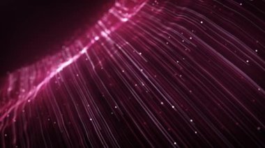 Soyut Hafif Fiber İplikler Akıyor Arkaplan Döngüsü / 4k Soyut bir duvar kağıdı teknoloji arka planı Güçlü akışkan hız vuruşları ve dikişsiz döngü derinliği