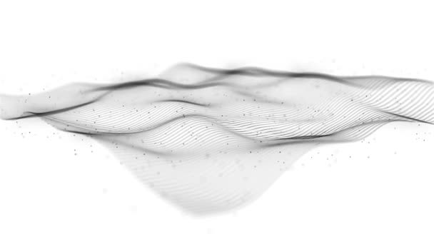 抽象分形背景的网状网状波纹Fx背景环 4K动画 具有网状表面和颗粒线的波动和无缝环路 — 图库视频影像