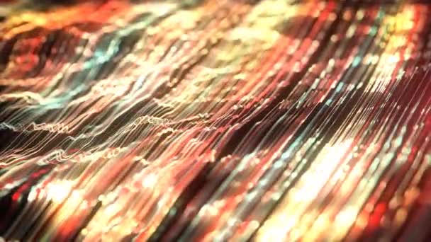 Abstract Glowing Light Strings Background Depth Field Animation Abstract Wallpaper — Stock Video