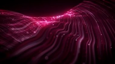 Soyut Hafif Fiber İplikler Akıyor Arkaplan Döngüsü / 4k Soyut bir duvar kağıdı teknoloji arka planı Güçlü akışkan hız vuruşları ve dikişsiz döngü derinliği
