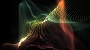 Ağ Ağı Ağı Ağı Dalgalandırma Fx Döngüsü / 4k Soyut bir fraktal arkaplan canlandırması Ağ yüzeyi ve parçacık çizgileri dalgalanması ve pürüzsüz döngü