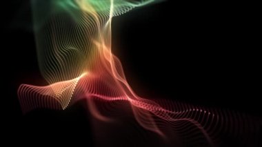 Ağ Ağı Ağı Ağı Dalgalandırma Fx Döngüsü / 4k Soyut bir fraktal arkaplan canlandırması Ağ yüzeyi ve parçacık çizgileri dalgalanması ve pürüzsüz döngü