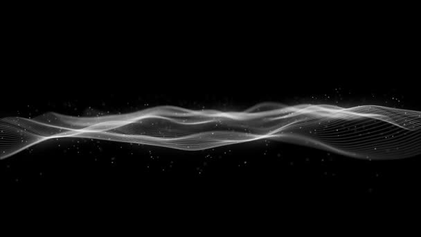 Abstract Network Mesh Waving Background Loop Animation Ενός Αφηρημένου Fractal — Αρχείο Βίντεο