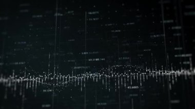 İş ve Bilgi İstatistikleri Piyasa Veri Arkaplanı / 4k animasyon karanlık tasarım pazar veri analizi ve raporları, bilgisayar bilgisi, bar istatistikleri, çizelgeleri ve diyagramları