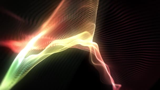 Abstract Network Mesh Waving Hintergrundschleife Animation Eines Abstrakten Fraktalen Hintergrundes — Stockvideo