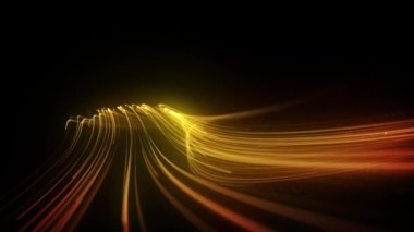 Soyut Parlayan 3d Işık Vuruşları / Soyut döngülü bir duvar kağıdı arka planının 4k animasyonu parlayan 3d ışık vuruşlarının alan derinliği ve takip eden hareket yolu yörüngesi