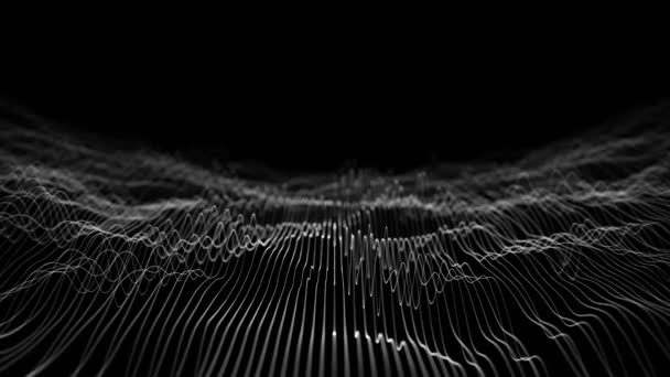 アブストラクト 有機ネットワークメッシュ ウェービングFx背景メッシュ表面と粒子線が振動し シームレスにループするアブストラクト フラクタル バックグラウンドのループ 4Kアニメーション — ストック動画