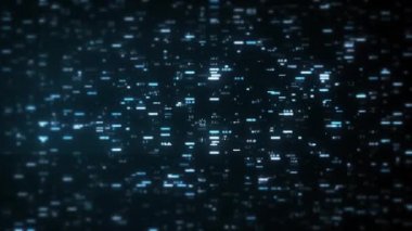 Büyük Veri Dijital İşletmeleri Hitech Soyut bir duvar kağıdının 4k animasyonu Büyük bir veri iş dünyası dijital teknolojisi arkaplanı Bağlı hatlar ve alan derinliği ile akan sayı matrisi