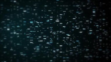 Büyük Veri Dijital İşletmeleri Hitech Soyut bir duvar kağıdının 4k animasyonu Büyük bir veri iş dünyası dijital teknolojisi arkaplanı Bağlı hatlar ve alan derinliği ile akan sayı matrisi