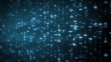 Büyük Veri Dijital İşletmeleri Hitech Soyut bir duvar kağıdının 4k animasyonu Büyük bir veri iş dünyası dijital teknolojisi arkaplanı Bağlı hatlar ve alan derinliği ile akan sayı matrisi