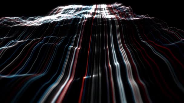 Abstract Flowing Particle Lines Data Concept Background Loop Animazione Uno — Video Stock