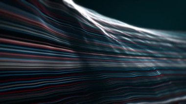 Soyut Akan Parçacık Çizgileri Veri Kavrama Arkaplan Döngüsü / 4k güçlü hız parçacık çizgileri çizgileri çizgileri ve dizgilerinin soyut teknoloji arka planının canlandırması