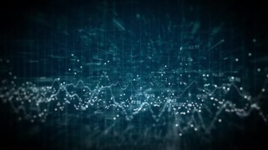 İş ve Bilgi İstatistikleri Piyasa Veri Arkaplanı / 4k animasyon karanlık tasarım pazar veri analizi ve raporları, bilgisayar bilgisi, bar istatistikleri, çizelgeleri ve diyagramları