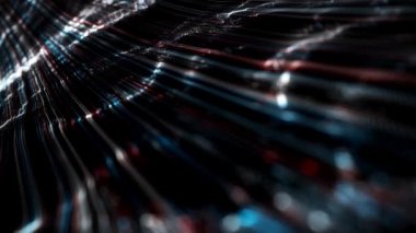 Soyut Akan Parçacık Çizgileri Veri Kavrama Arkaplan Döngüsü / 4k güçlü hız parçacık çizgileri çizgileri çizgileri ve dizgilerinin soyut teknoloji arka planının canlandırması