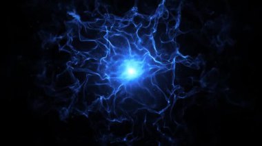 Shockwave Explosion Particles Background Loop/ 4k animation of an abstract space shockwave particles explosion background loop with fractal motion and depth of field 