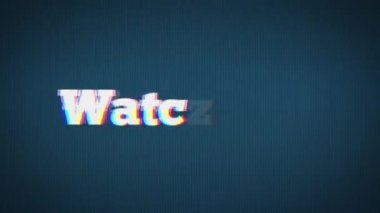 Eski bir televizyon ekranı efekti, seğirme, gürültü, arıza ve kötü görünümlü efektler içeren bir haberleşme mesajının 4k animasyonuna dikkat edin