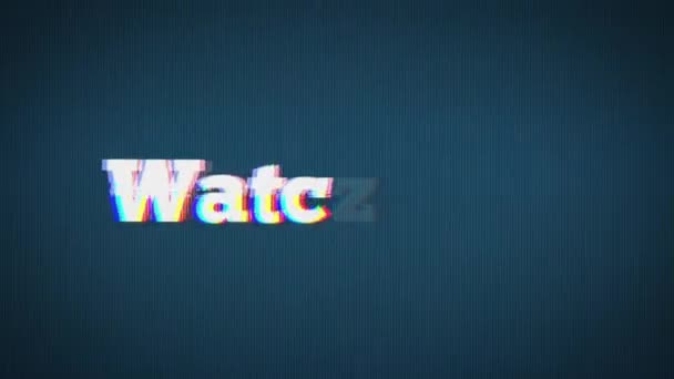 Watch Out Message Vintage Twitched Television Screen Animatie Van Een — Stockvideo