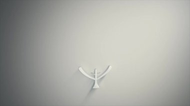 Soyut Yaprak Simgesi Boya Mürekkebi Görüntü Animasyonu / 4k Soyut mürekkep boyalı yaprak simgesi canlandırması