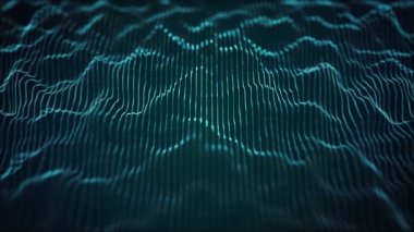 Soyut Dijital Akış Çizgileri Teknoloji Arkaplan Döngüsü / 4k Soyut bir duvar kağıdı arka planı kırmızı kan hücreleri ve parçacıklar yavaş çekim dikişsiz döngü