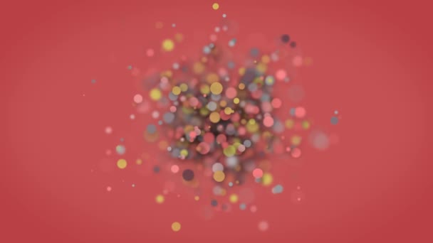 Animation Fond Écran Abstrait Avec Des Particules Cercles Ralenti Boucle — Video