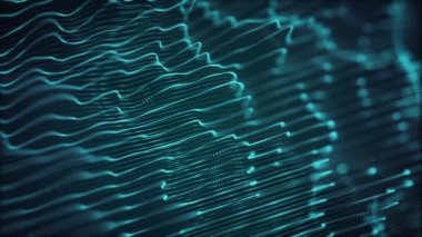 Dijital fraktal parçacık çizgilerinin dijital fraktal arkaplanının soyut duvar kağıdı arka planının soyut Dijital Akış Çizgileri Teknolojisi Arkaplan Döngüsü / 4k animasyonu alan derinliği ve ortam tıkanıklığı akan ve kusursuz döngü sallayan