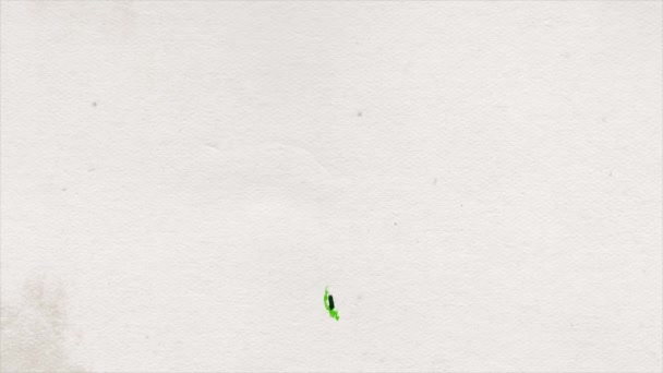 Абстрактний Лист Піктограма Малювати Чорнило Малюнок Розкрита Анімація Анімація Абстрактного — стокове відео