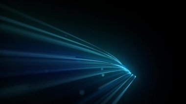 Alanın derinliği ve takip eden hareket yolu yörüngesi ile parlayan 3d ışık vuruşlarının soyut bir duvar kağıdı arkaplanının Parlak 3d Işık Vuruşları / 4k animasyonu