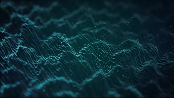 Dijital Fraktal Parçacık Çizgilerinin Dijital Fraktal Arkaplanının Soyut Duvar Kağıdı — Stok video