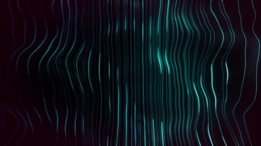Soyut Dijital Dalgalanan Neon Çizgileri Fx Arkaplan Döngüsü / 4k dijital fraktal parçacık çizgileri dalgalanan ve kusursuz döngü oluşturan soyut bir arkaplan canlandırması