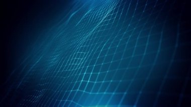 Soyut Hitech Işık Ağı Yüzsüz Döngüler / 4k animasyonuyla soyut yüksek teknoloji arka planı ışık ızgarası yüzeyleri ve karoları pürüzsüz hareket ve döngü