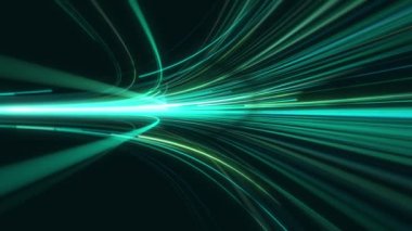 Slow Mo Light Strings Particles Background/ 4k animation of an abstract slow motion technology background of powerful swirling speed neon multicolored particles patterns and strings