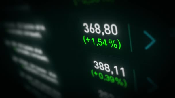 Mercado Valores Tablero Bolsa Fondo Animación Fondo Bolsa Valores Negocios — Vídeo de stock