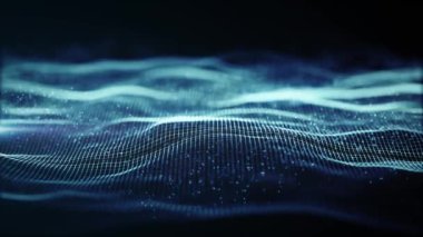 Soyut Dijital Ağ Şekli Fx Arkaplan Döngüsü / 4k Soyut bir fraktal dijital ağ arka planının bulanık odaksız döngü ile canlandırması