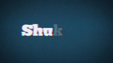 Kapalı bir iletişim mesajının eski bir televizyon ekran efekti, seğirme, gürültü, arıza ve kötü görünümlü efektler içeren Kapalı Tweet Televizyonundaki Kapa çeneni işareti / 4k animasyonu